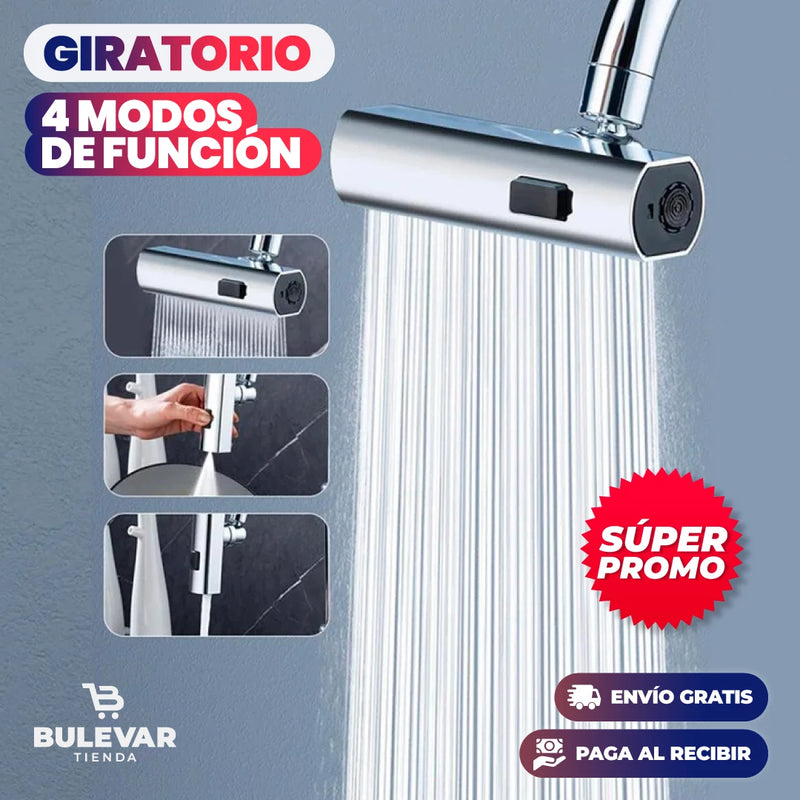 GRIFO GIRATORIO CON CASCADA 4 EN 1